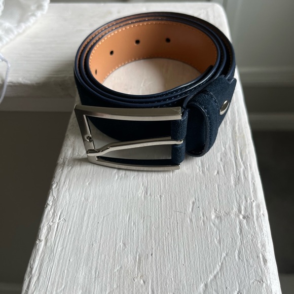 Accessories - Men's Navy Leather Belt